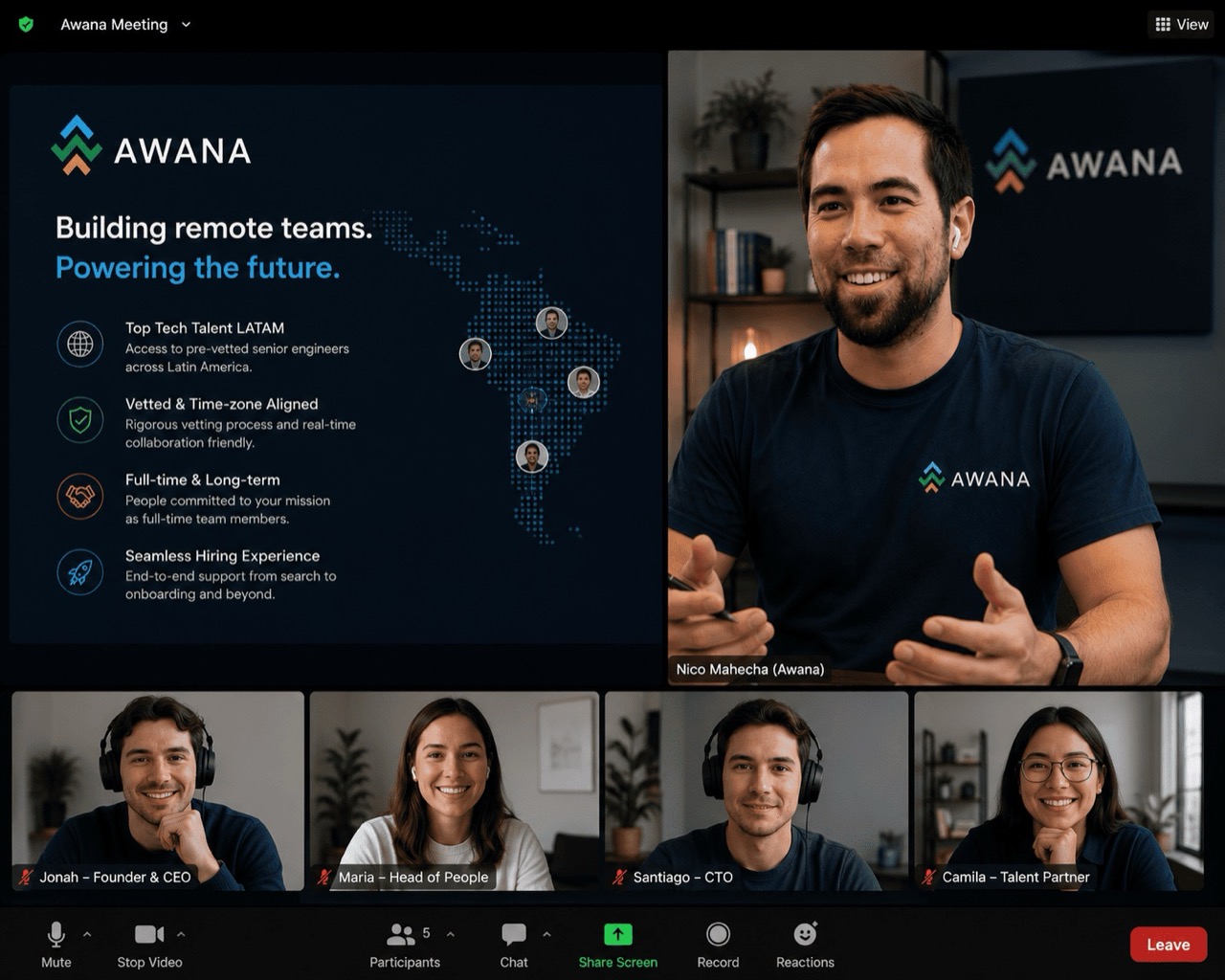Remote LatAm engineer collaborating with team