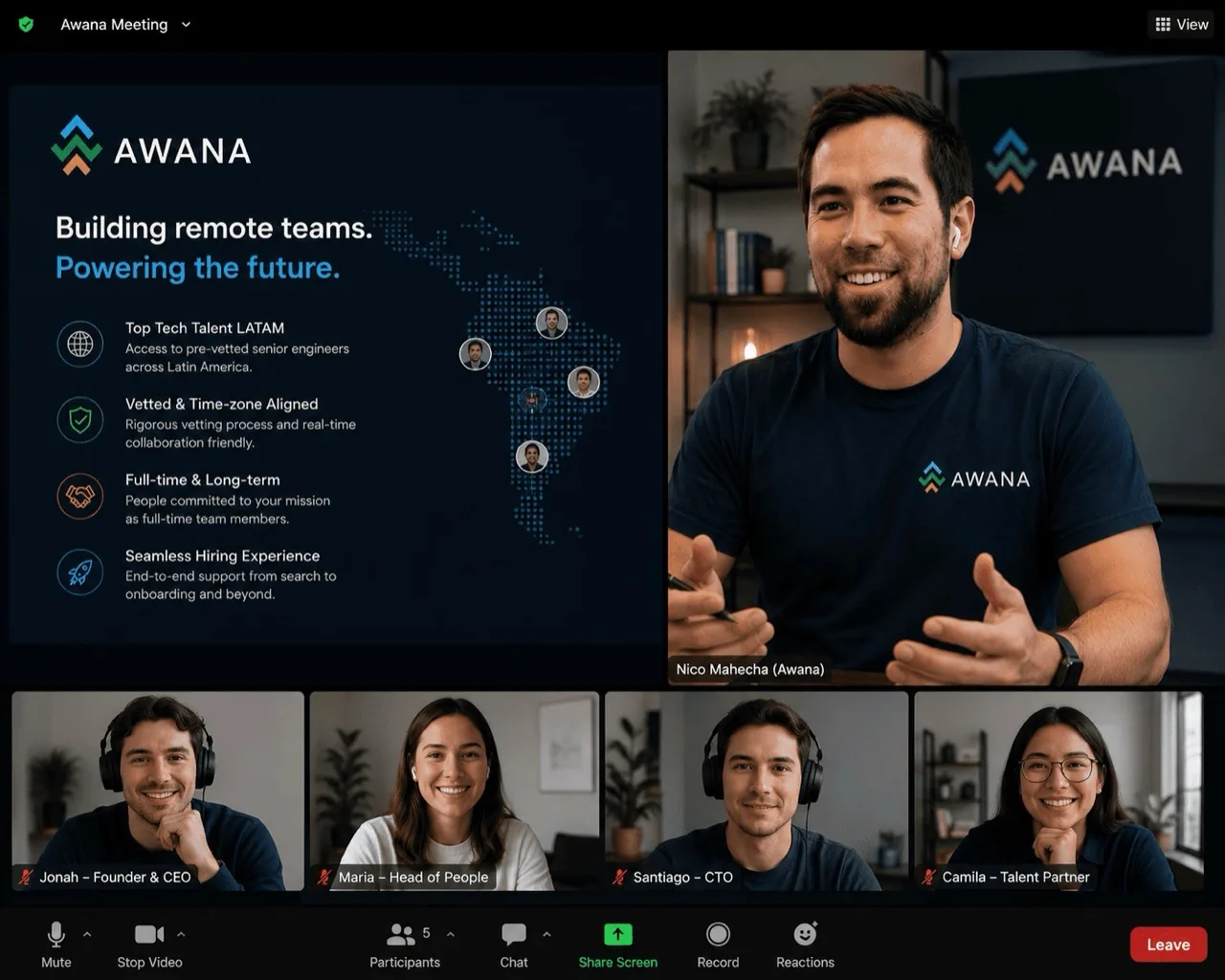 Remote LatAm engineer collaborating with team