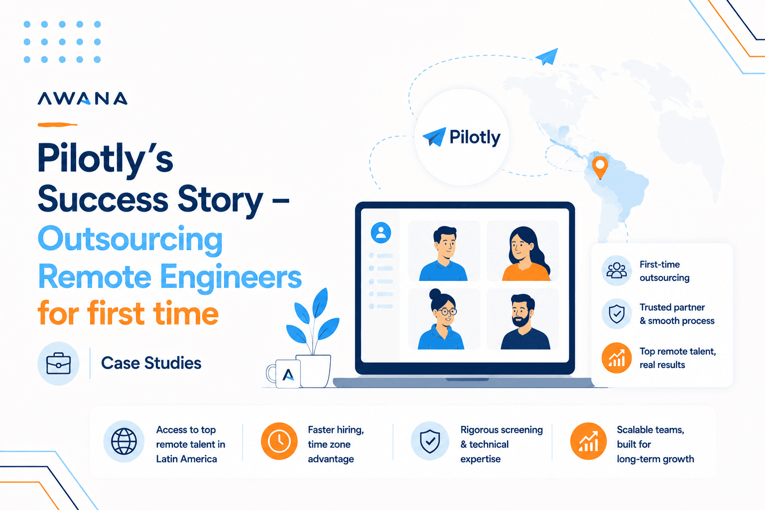 Pilotly outsourcing remote engineers case study cover