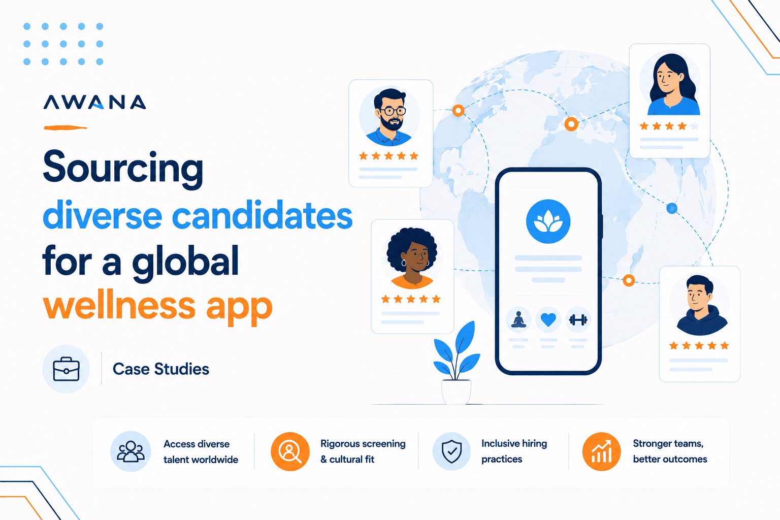 Sourcing diverse candidates for a global wellness app case study cover