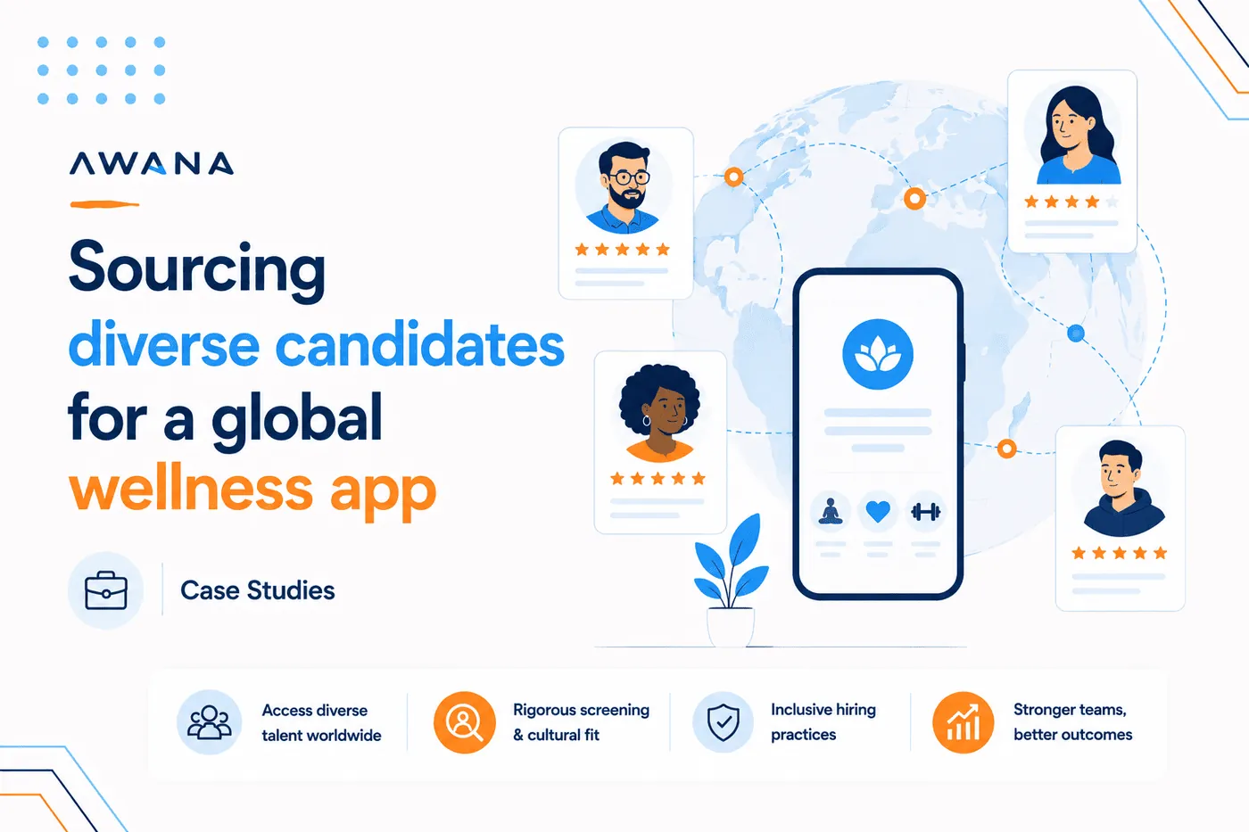 Sourcing diverse candidates for a global wellness app case study cover